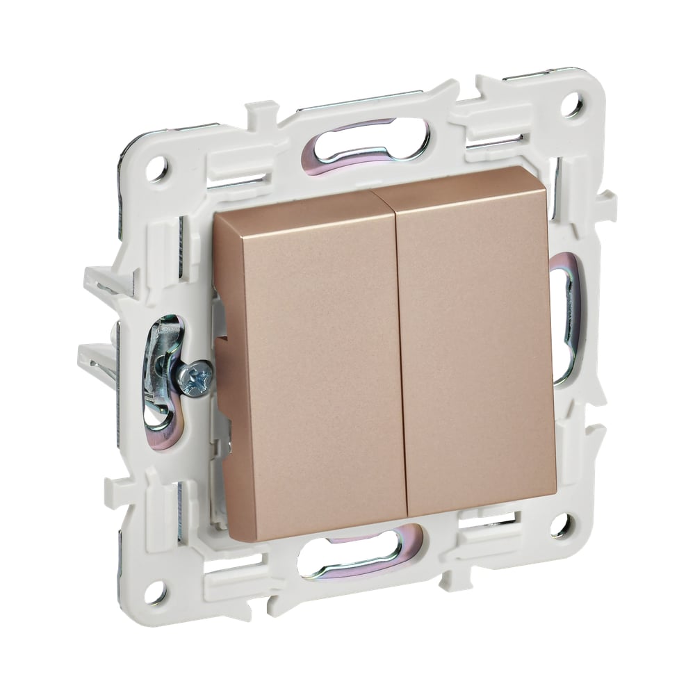 Изображение товара Выключатель проходной IEK SKANDY 2-клавишный 10А песочный SK-V05Sa