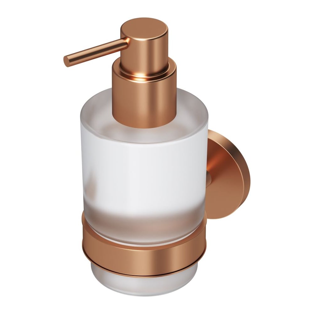 Изображение товара Стеклянный диспенсер для жидкого мыла с настенным держателем AM.PM X-Joy розовое золото