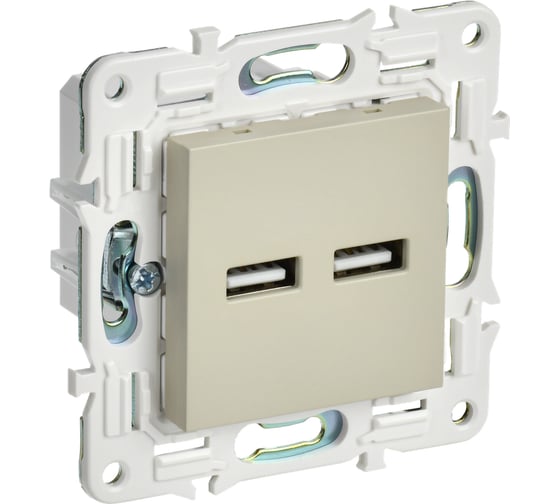 Изображение товара Розетка IEK SKANDY USB A+A 3,1А SK-R15B бежевый SK-U21-D31-K10