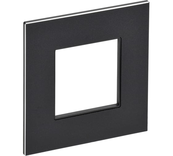 Изображение товара Рамка IEK SKANDY 1-местная SK-F31Bl металл черный SK-M12-M-K02