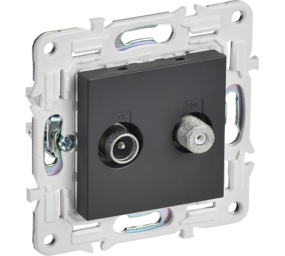 Изображение товара Розетка IEK SKANDY двойная TV+SAT SK-A13T титан SK-AF20-O-K48