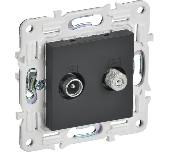 Изображение товара Розетка IEK SKANDY двойная TV+SAT SK-A13G графит SK-AF20-O-K53