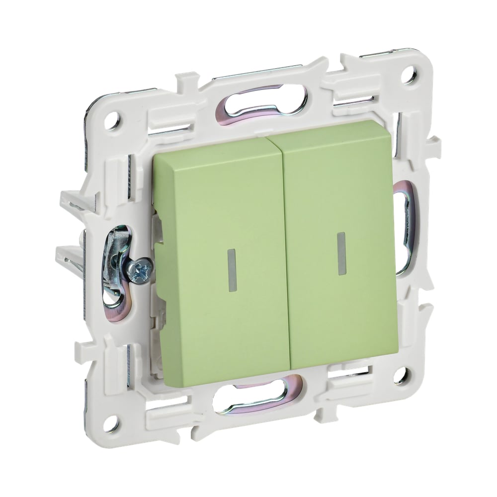 Изображение товара Выключатель проходной двухклавишный IEK SKANDY IP20 мятный