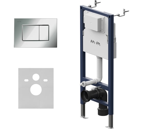 Изображение товара Инсталляция для подвесного унитаза с клавишей AM.PM PrimeFit S, хром глянц I012709.0251