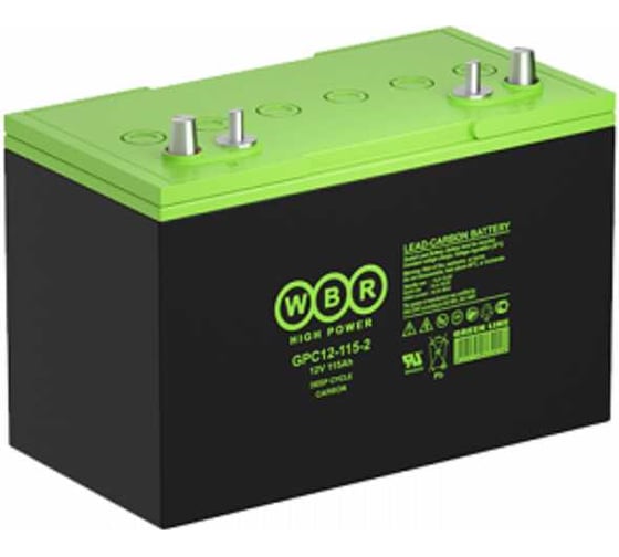 Изображение товара Аккумуляторная батарея карбоновая GPC12-115-2 12 В, 115 А*ч WBR УТ-00000313