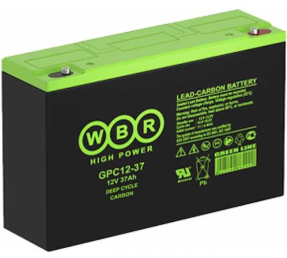 Изображение товара Аккумуляторная батарея карбоновая GPC12-37 12 В, 37 А*ч WBR УТ-00000304
