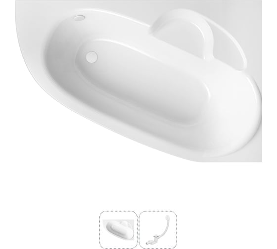 Изображение товара Акриловая ванна Lavinia Boho Bell Pro в наборе 2 в 1: акриловая ванна (правый разворот), слив-перелив 202010808