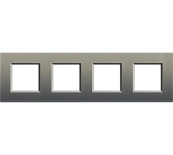Изображение товара Рамка прямоугольная Bticino Livinglight 4 поста, цвет Серый шелк LNA4802M4AE