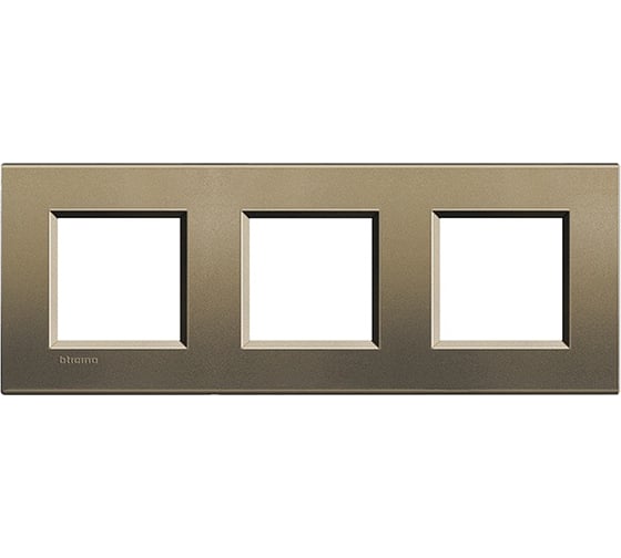 Изображение товара Рамка прямоугольная Bticino Livinglight 3 поста, цвет Коричневый шелк LNA4802M3SQ