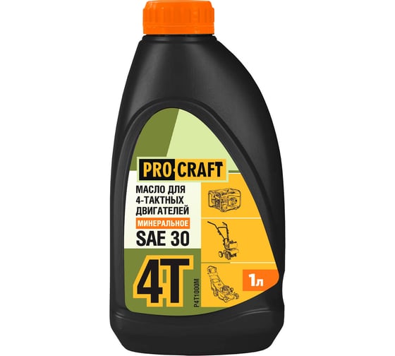 Изображение товара Масло моторное для 4Т двигателей минеральное SAE 30 API SJ/CF 1 л PROCRAFT P4T1000M
