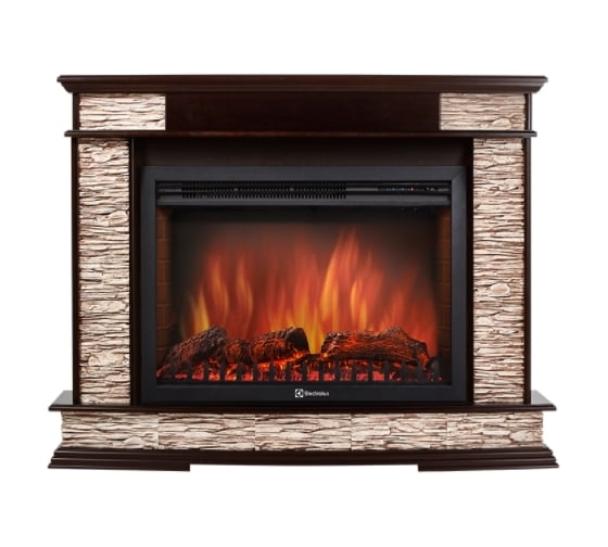 Изображение товара Портал Firelight Scala 30, камень сланец скалистый бурый, шпон тёмный дуб НС-1230523