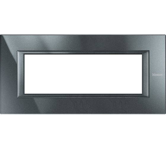 Изображение товара Рамка Bticino Axolute декоративная прямоугольная итальянского стандарта. Цвет "Антрацит" Монохром. 6 модулей. HA4806HS
