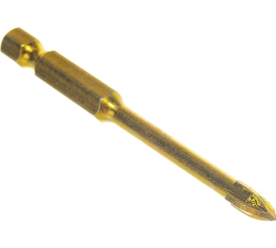 Изображение товара Сверло по кафелю (5x71 мм; 4 режущие кромки; титановое покрытие; U-хвостовик под биту) FIT 35475