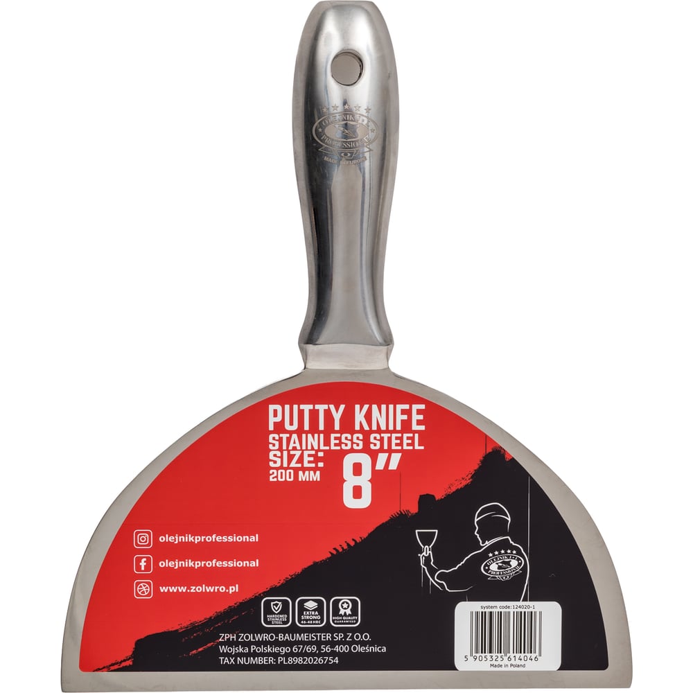 Изображение товара Шпатель Olejnik цельнометаллический 124020-1 200 мм