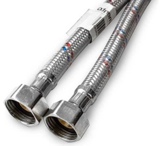 Изображение товара Подводка для воды Damento с нержавеющим оплетением, в ПВХ оболочке, 1/2 г/г,150 см 003833