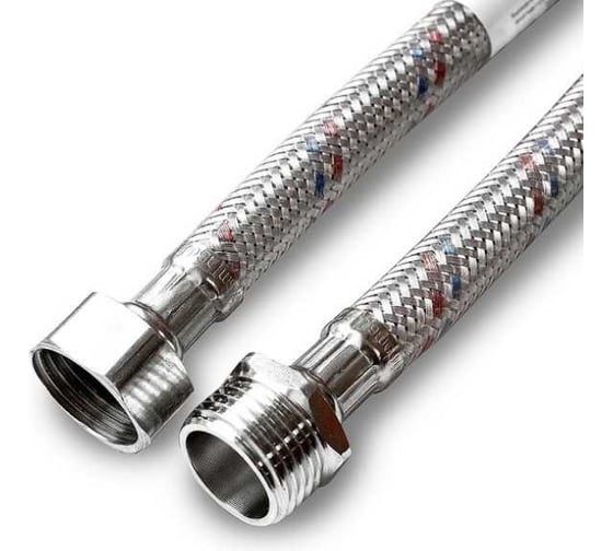 Изображение товара Подводка для воды Damento с нержавеющим оплетением, в ПВХ оболочке, 1/2 г/ш, 60 см 003836