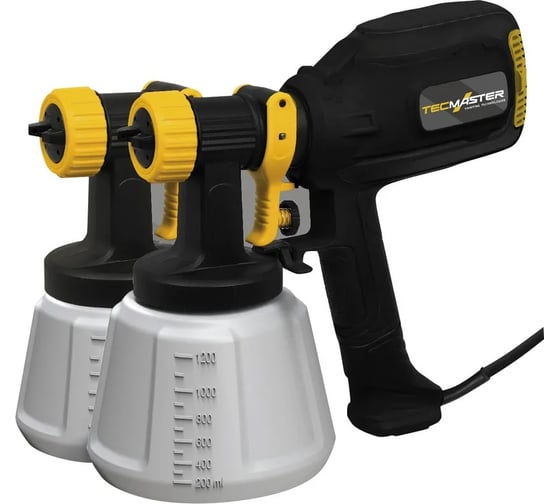 Изображение товара Электрический краскопульт TECMASTER T1200 с двумя насадками и комплектом форсунок 1231200