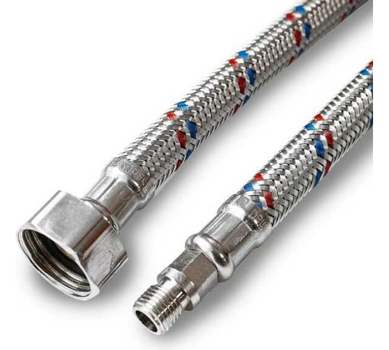 Изображение товара Подводка для смесителя Damento с нержавеющим оплетением, 1/2-М10, 80 см, короткая 8446