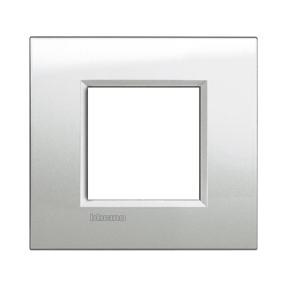 Изображение товара Рамка Bticino LivingLight "Лунное серебро", универсальная, 2 модуля LNA4802GL