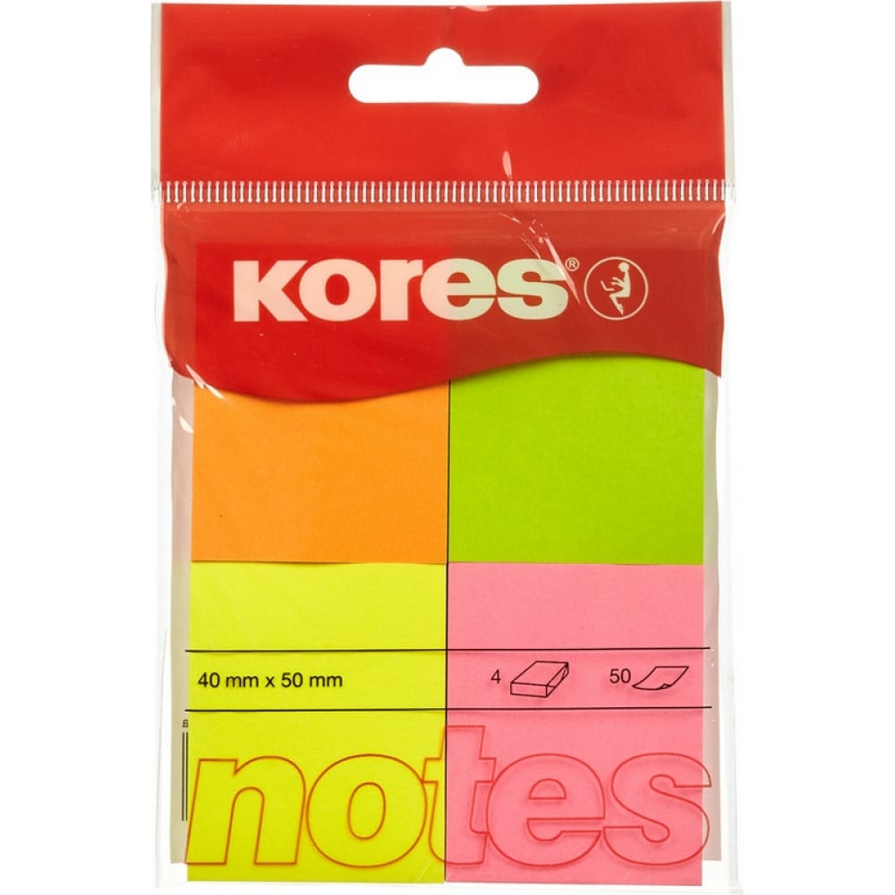 Блок-кубик бумаги для заметок Kores лента атласная 20 мм × 23 ± 1 м неоновый оранжевый 145
