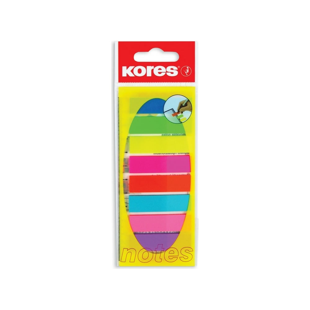 Пластиковые клейкие закладки Kores тюбинг x match sport фиолетовый желтый 120см