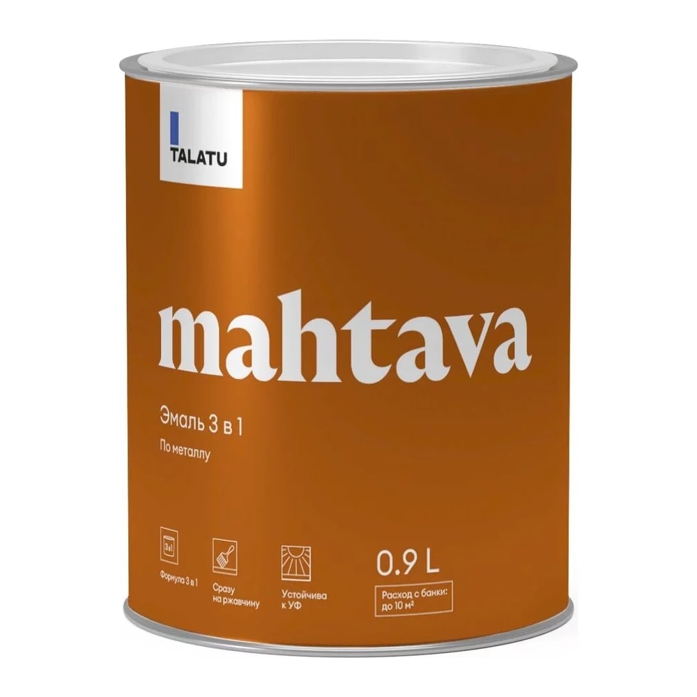 Изображение товара Эмаль 3 в 1 TALATU по металлу База А Mahtava 0,9 л 270972