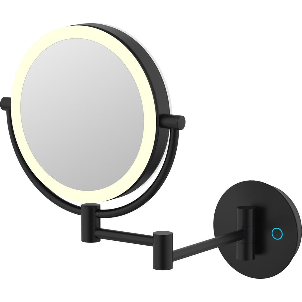 Изображение товара Настенное зеркало Savol S-M222H круглое черное современное с увеличением