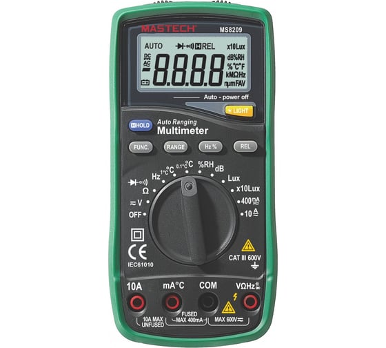 Изображение товара Цифровой автоматический мультиметр MASTECH MS8209 00-00000756