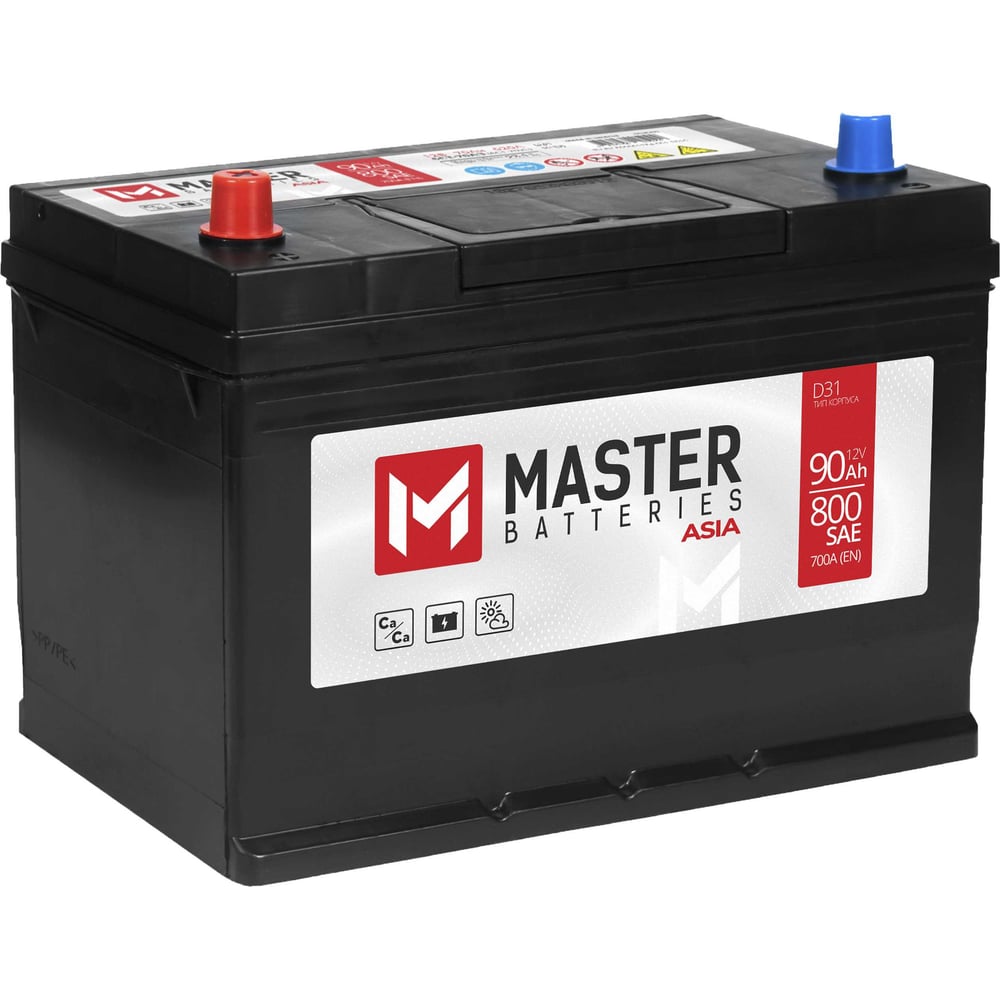 Изображение товара Автомобильный аккумулятор MASTER BATTERIES Asia 90Ah L+ D31 12V