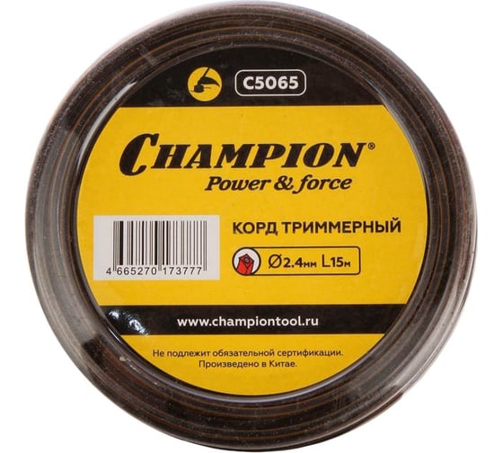 Изображение товара Корд триммерный Nylplus Square (15 м; 2.4 мм) Champion C5065