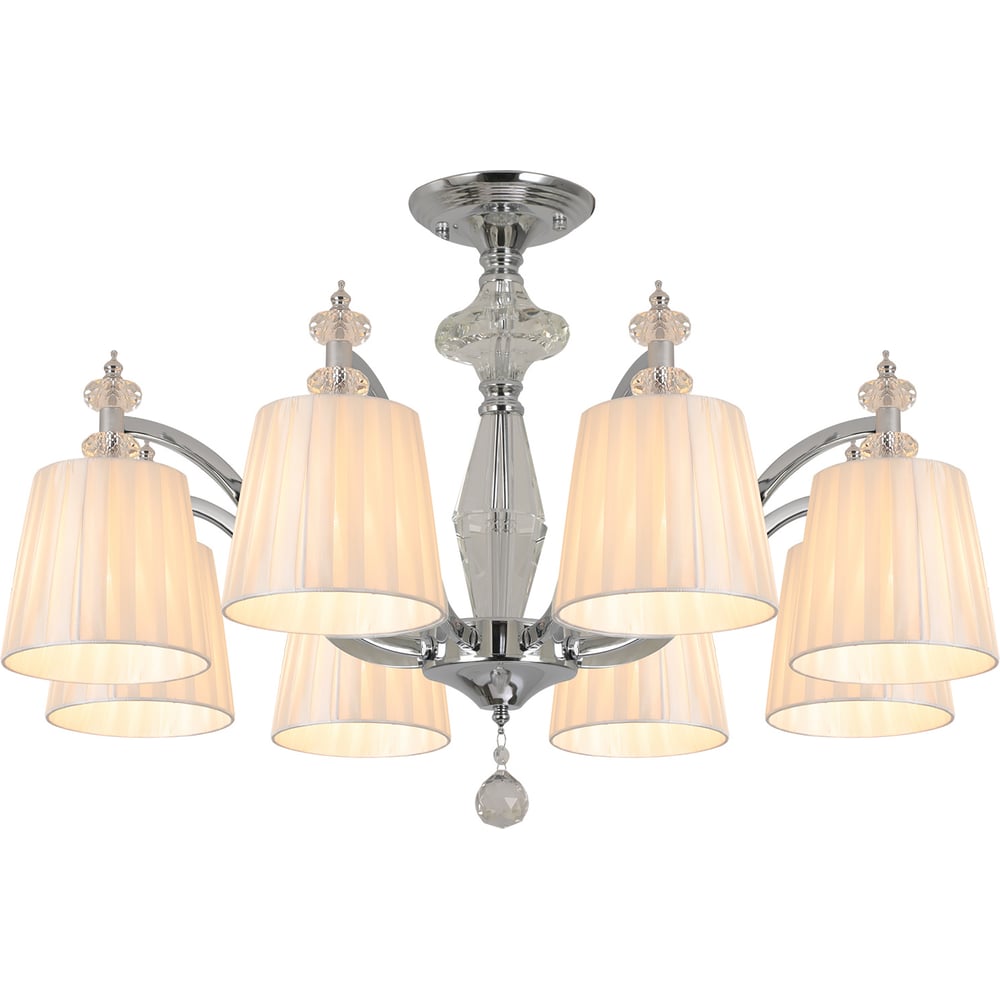 Изображение товара Потолочная люстра ILLUMICO IL1329-8CPA-29 CR хромированная с текстильными плафонами