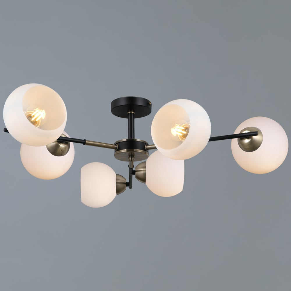 Изображение товара Потолочная люстра ILLUMICO IL0469-6CSQ-24 BK AB LIBRA 6 ламп 70 см