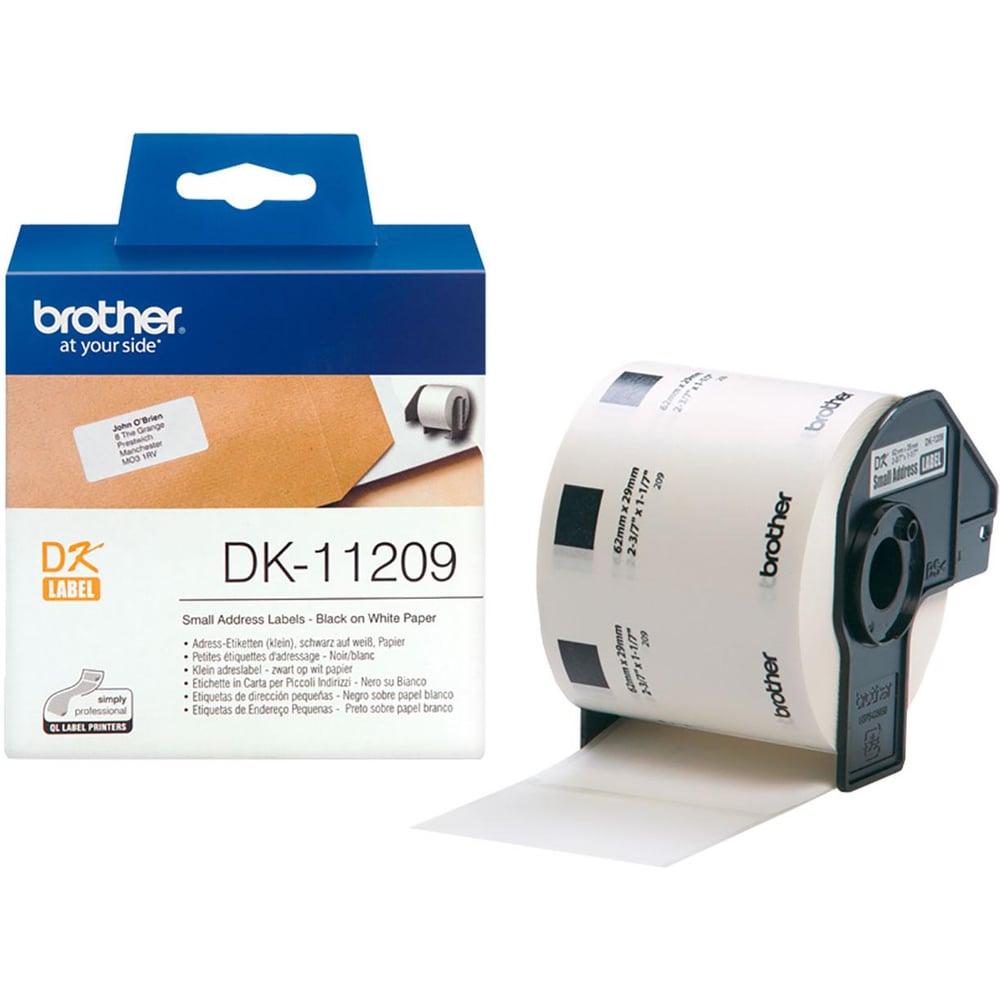 Изображение товара Лента Solution print SP DK11209 62x29 мм черная на белом для Brother