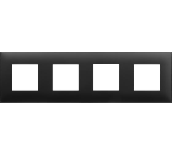 Изображение товара Рамка DKC Avanti, Черный матовый, 4 поста (8 модулей) 4412908DIY