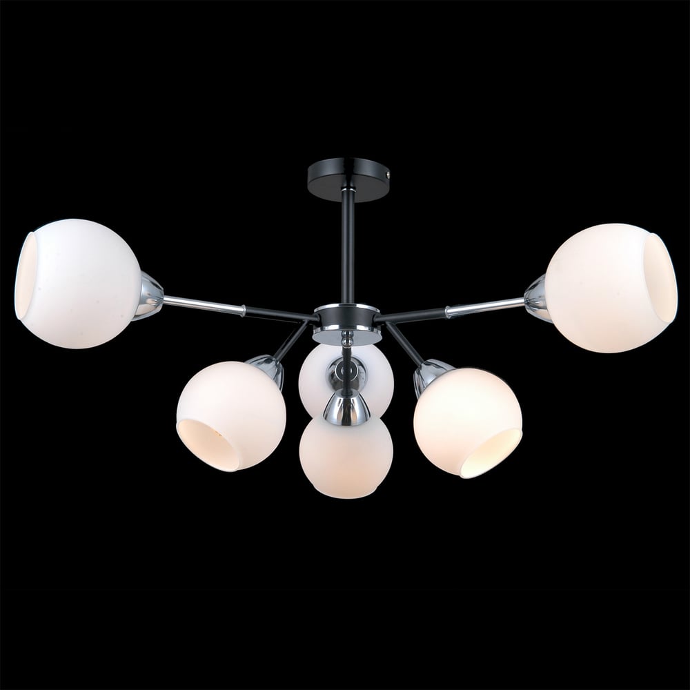 Изображение товара Потолочная люстра ILLUMICO IL0715-6CSQ-24 BK CR LIBRA современный дизайн