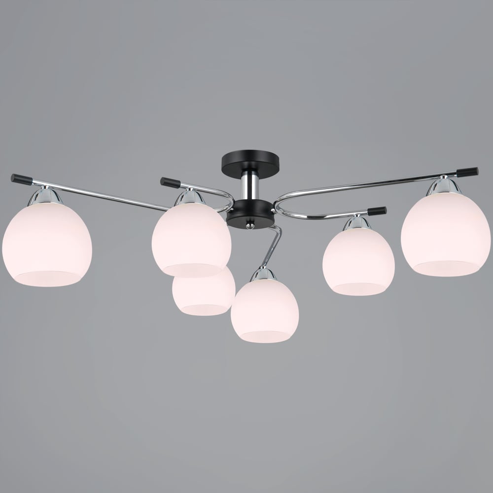 Изображение товара Современная потолочная люстра ILLUMICO IL0638-6CSQ-24 CR BK LIBRA с 6 лампами