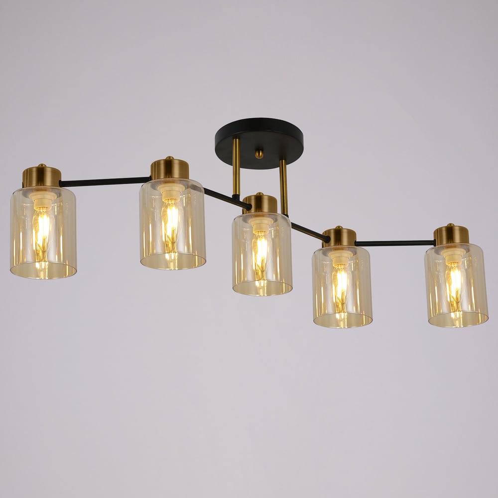 Изображение товара Потолочная люстра ILLUMICO IL6111-5COU-79 черно-золотая