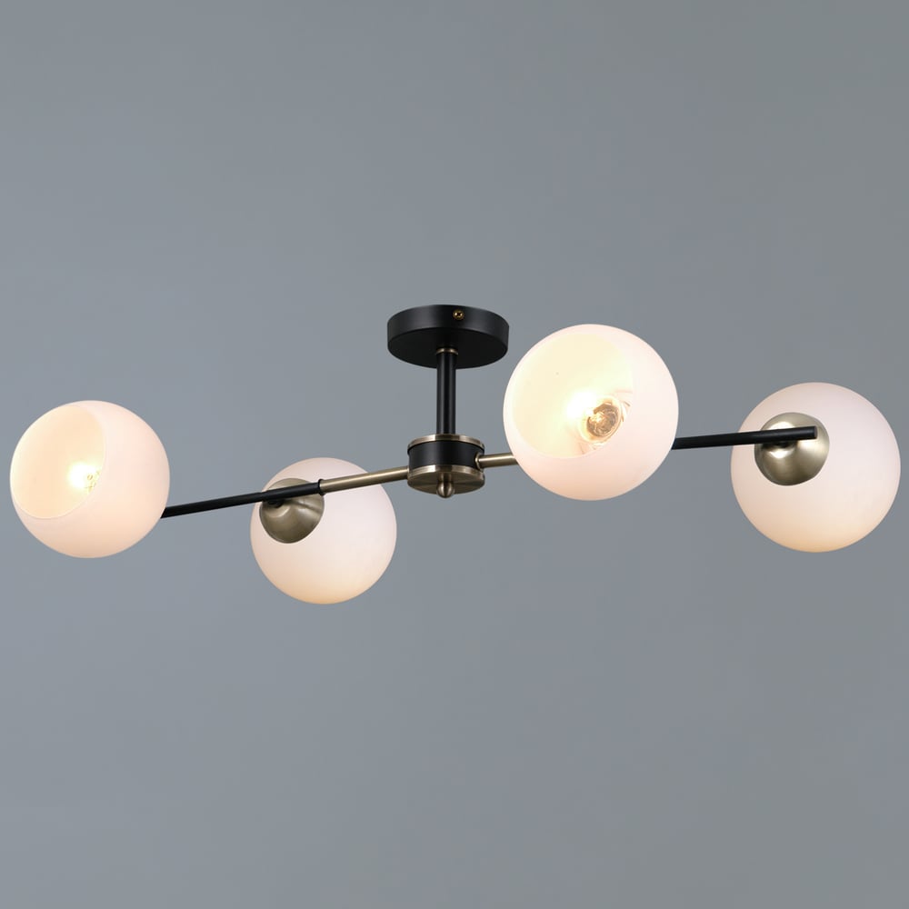 Изображение товара Современная потолочная люстра ILLUMICO IL0469-4CSQ-24 BK AB LIBRA для стильных интерьеров