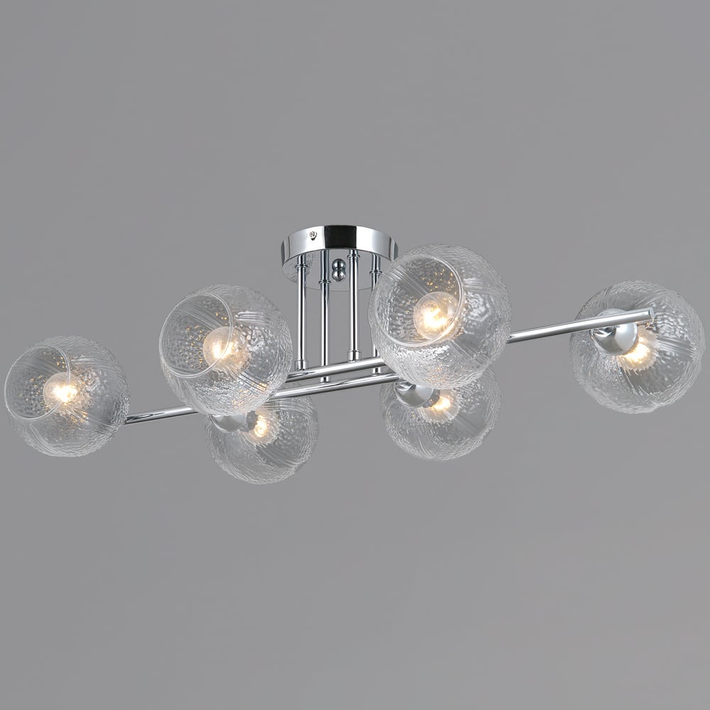 Изображение товара Потолочная люстра ILLUMICO IL0701-6CSQ-24 CR ARIES современная круглая на 6 ламп