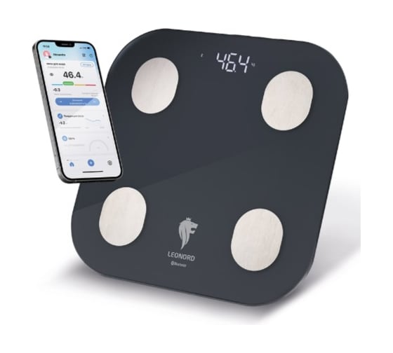 Изображение товара Весы напольные Leonord LE-1216 Bluetooth стеклянная поверхность, 180 кг 108265