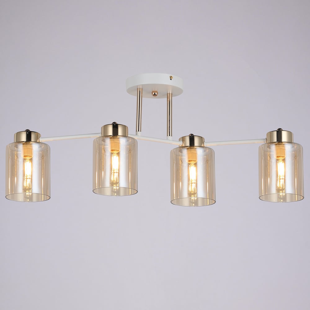 Изображение товара Потолочная люстра ILLUMICO IL6111-4COU-79 WH GD Qui современный дизайн 4 лампы