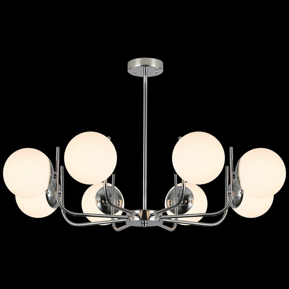 Изображение товара Потолочная люстра ILLUMICO IL0167-8P-79 CR современная с 8 лампами светодиоднаяตกแต่ง