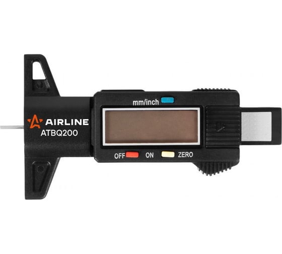 Изображение товара Измеритель глубины протектора шин Airline цифровой, 25 мм, шаг 0.1 мм, пластиковый, блистер ATBQ200