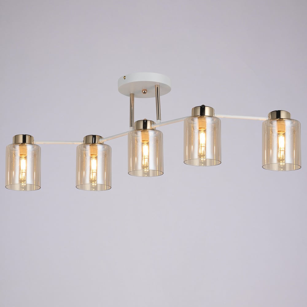 Изображение товара Потолочная люстра ILLUMICO IL6111-5COU-79 WH GD Qui современный дизайн 5 ламп