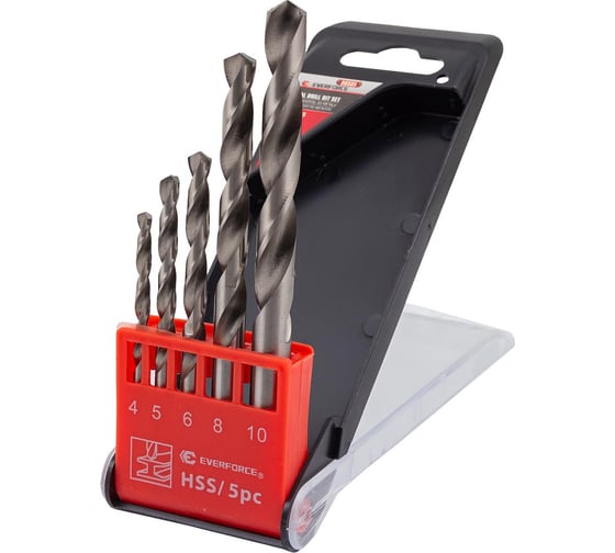 Изображение товара Набор сверл по металлу, EVERFORCE 5 предметов, 4-6, 8, 10мм EF-DBS05(60674)
