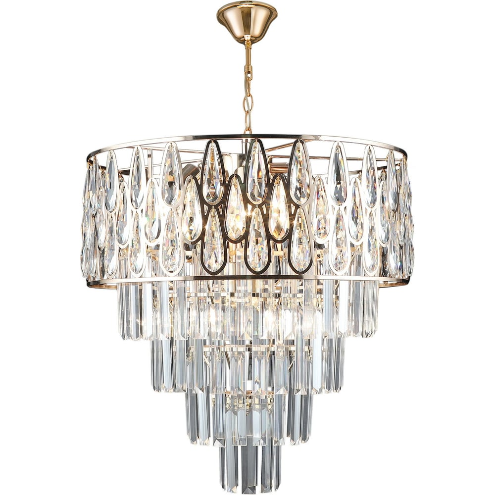 Изображение товара Подвесная люстра Reluce 02189-0.4-07 FGD с прозрачными плафонами и золотой арматурой