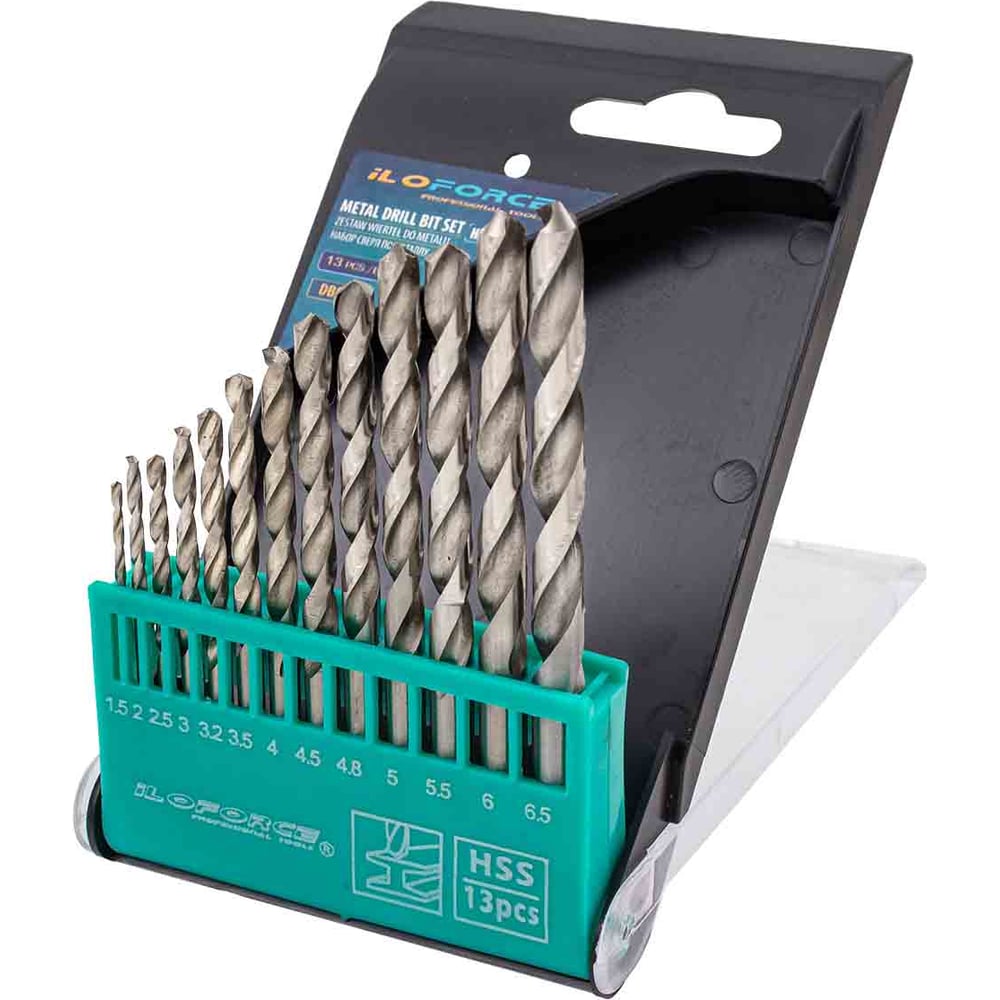 Изображение товара Набор сверл по металлу iLOFORCE 13 предметов 1.5-6.5мм