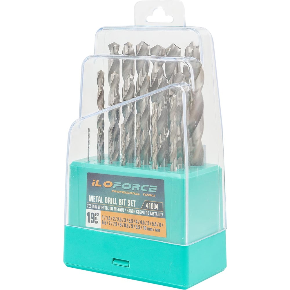 Изображение товара Набор сверл по металлу iLOFORCE 19 предметов 1-10мм IF-41604