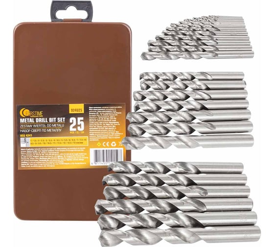 Изображение товара Набор сверл по металлу, FORSTIME 25 предметов, 1-13мм FT-924U25(60689)