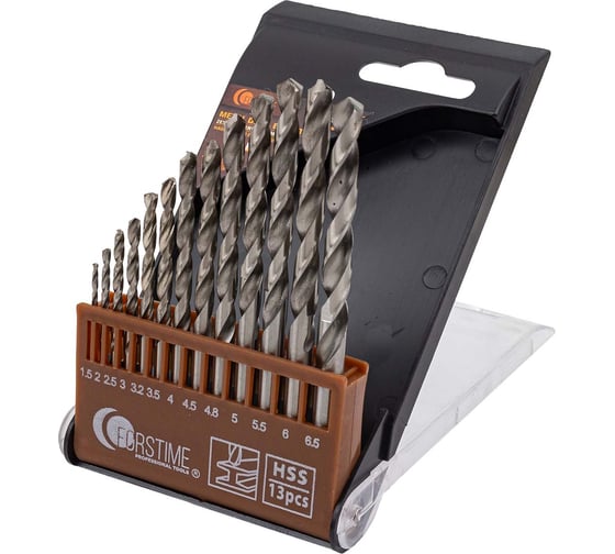 Изображение товара Набор сверл по металлу, FORSTIME 13 предметов, 1.5-6.5мм FT-DBS13(60693)